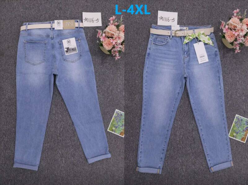 Spodnie damskie jeansy Roz L-4XL, 1 Kolor Paczka 10 szt